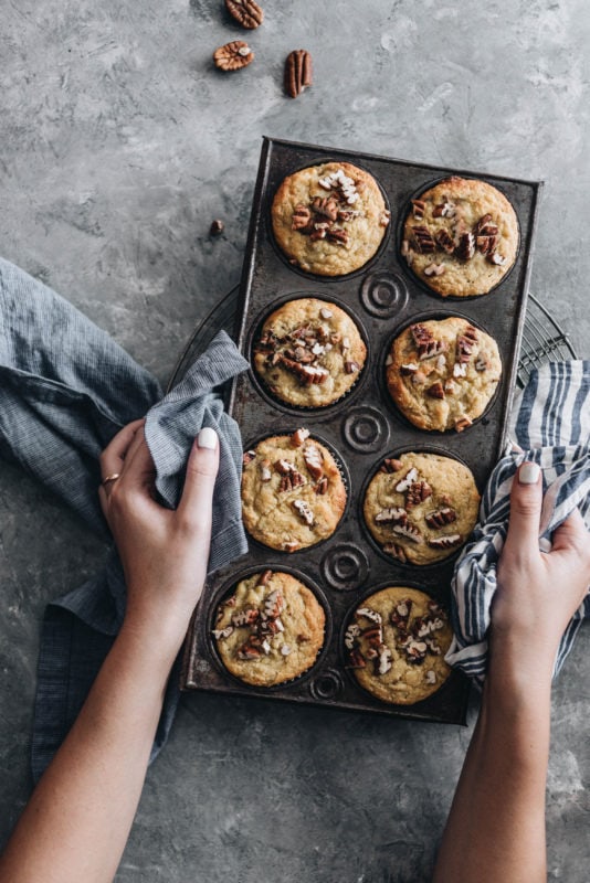 Paleo Maple Pecan Banana Bread Muffins