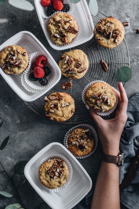 Paleo Maple Pecan Banana Bread Muffins