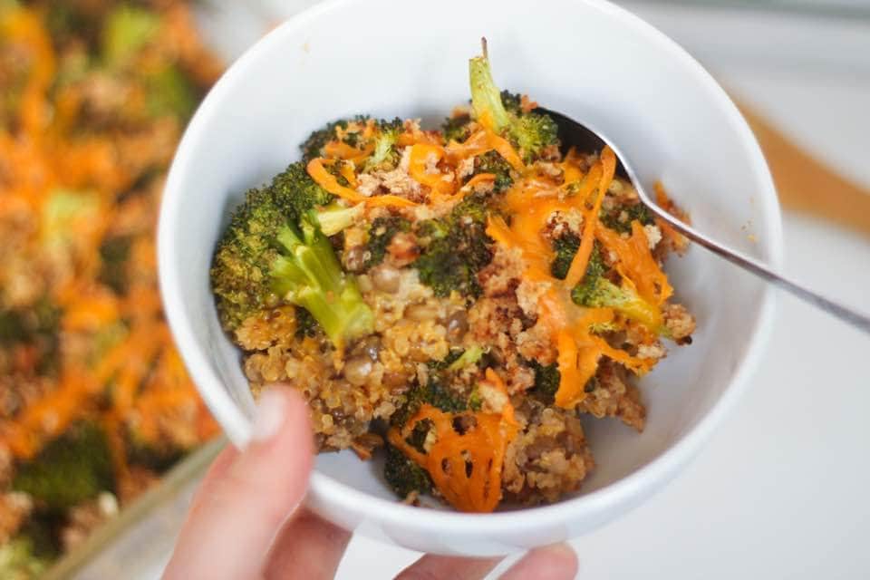 Broccoli Quinoa Lentil Casserole