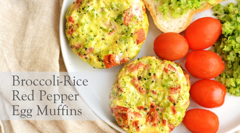 Broccoli Rice Red Pepper Egg Muffins