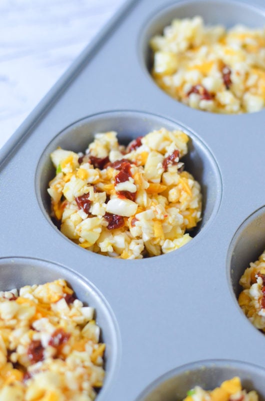 Low Carb Sun Dried Tomato Egg Cups before