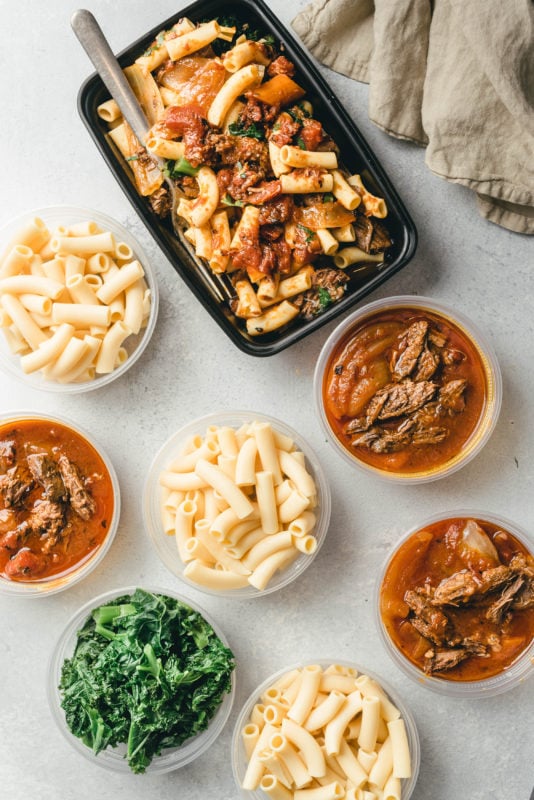 Slow Cooker Beef Ragu Pasta Meal Prep