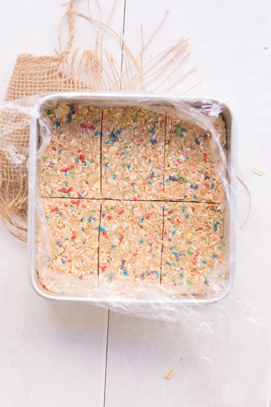 Cake Batter Oat Meal Prep Bars