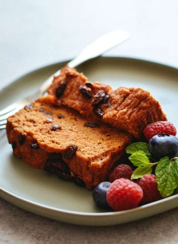 Cinnamon Raisin Sweet Potato Snack Bread
