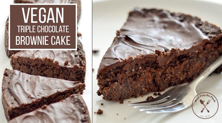 Vegan Triple Chocolate Brownie Cake