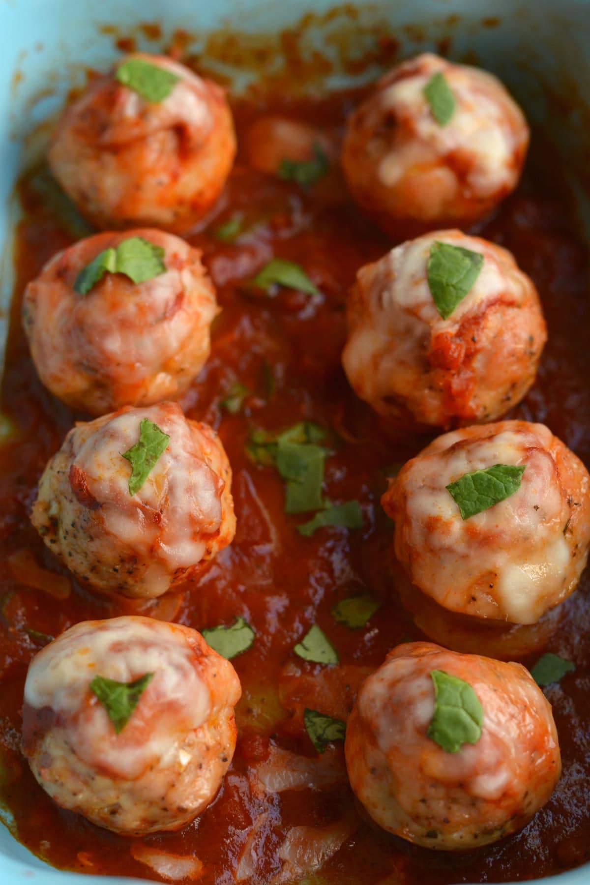 Cheesy Low Carb Chicken Meatballs