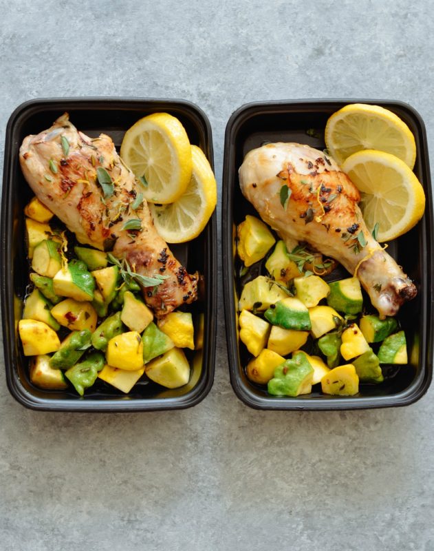 One Pan Garlic & Herb Chicken Drumsticks with Patty Pan Squash