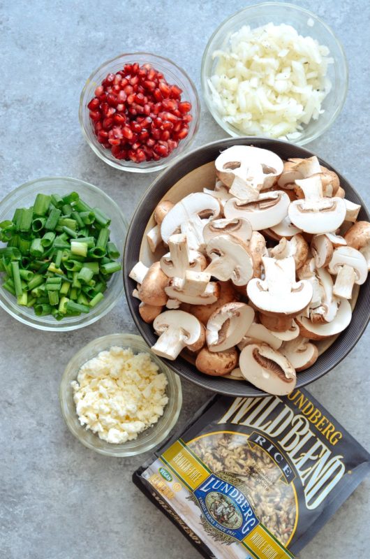  One Pan Mushroom, Pomegranate & Feta Wild Rice