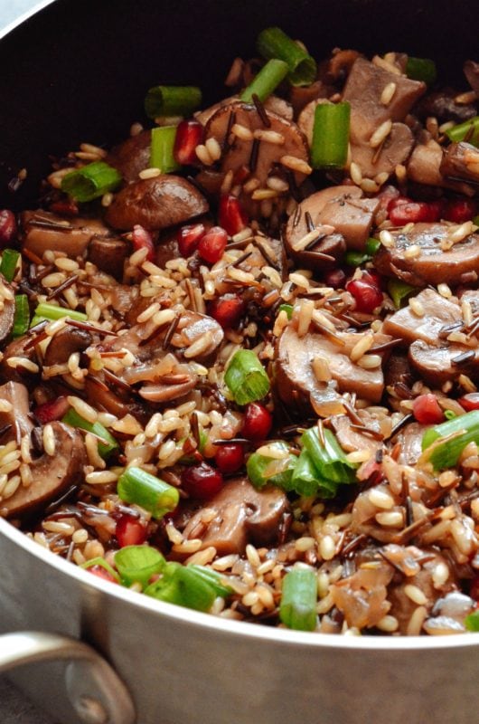 One Pan Mushroom, Pomegranate & Feta Wild Rice