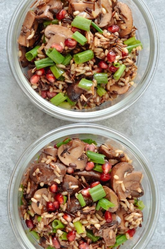  One Pan Mushroom, Pomegranate & Feta Wild Rice