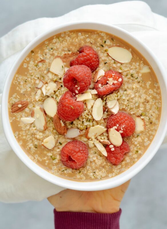 Coffee Almond Quinoa Breakfast Bowl