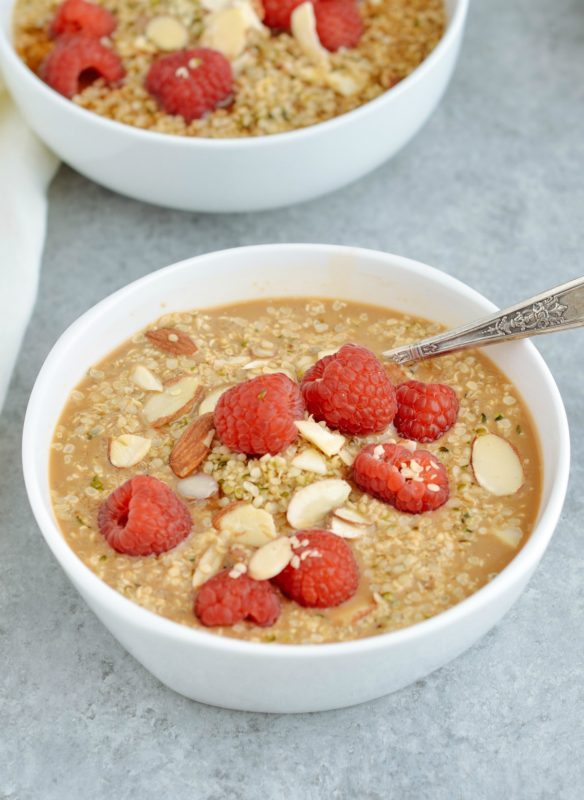 Coffee Almond Quinoa Breakfast Bowl