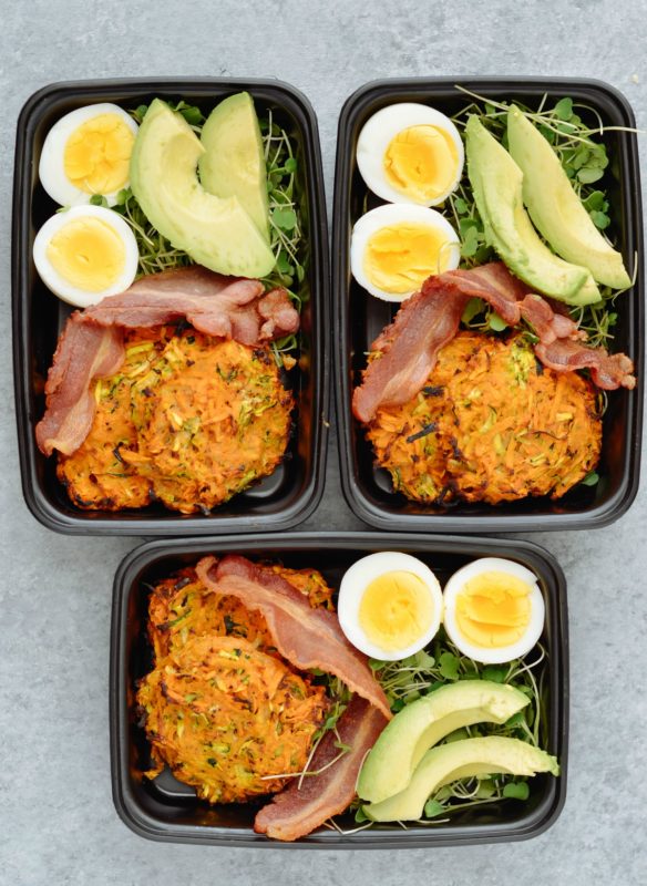 Whole30 Zucchini & Sweet Potato Hashbrown Meal Prep