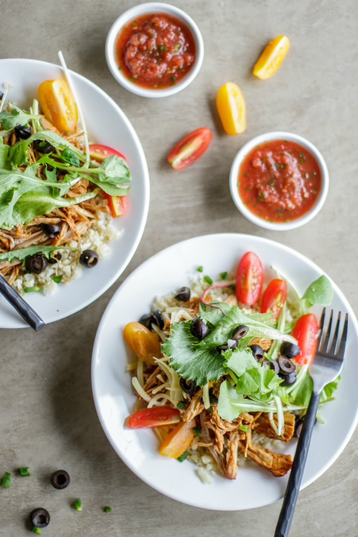 Slow Cooker Keto Pork Carnitas Bowls