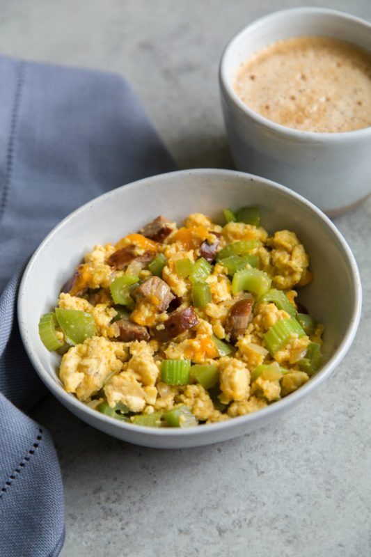 Keto Cajun Sausage Breakfast Scramble