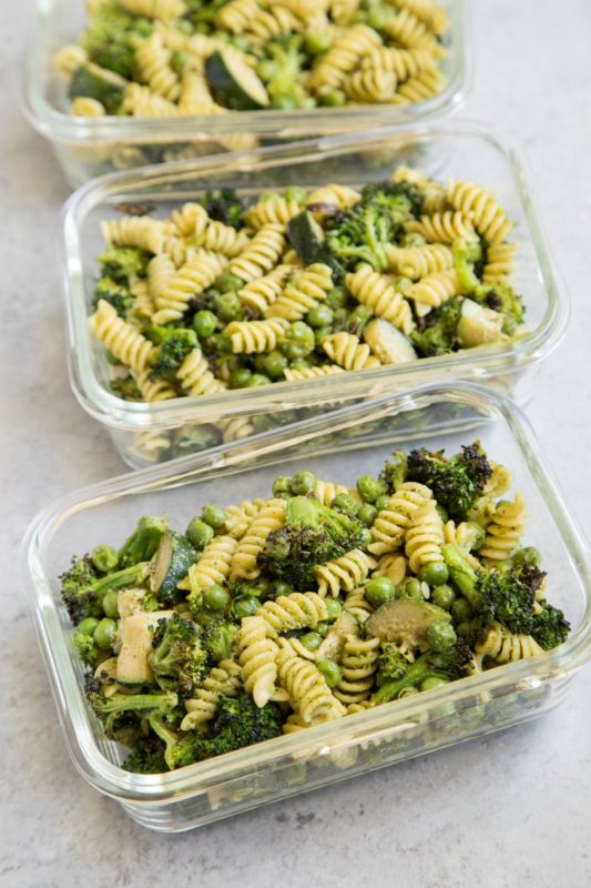 Vegan Arugula Pesto Pasta Meal Prep