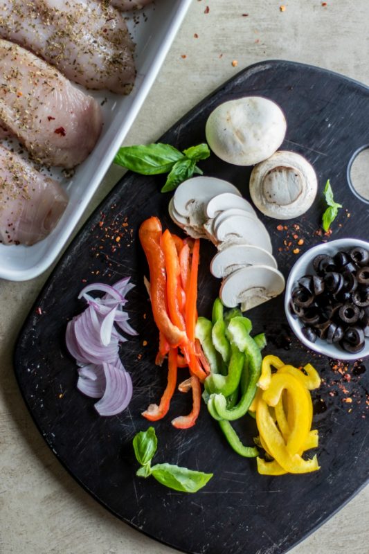 Veggie Supreme Pizza Chicken Meal Prep