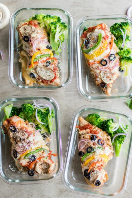 Veggie Supreme Pizza Chicken Meal Prep