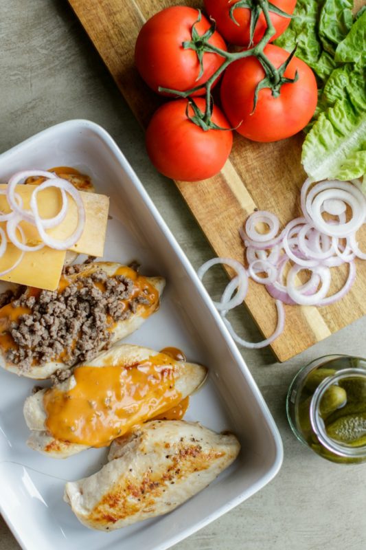 Cheeseburger Pizza Chicken Meal Prep 