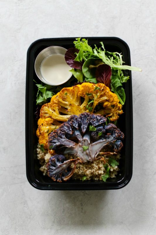 Cauliflower Steak With Quinoa & Tahini Meal Prep