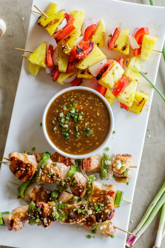 Whole30 Teriyaki Salmon & Pineapple Skewer Meal Prep