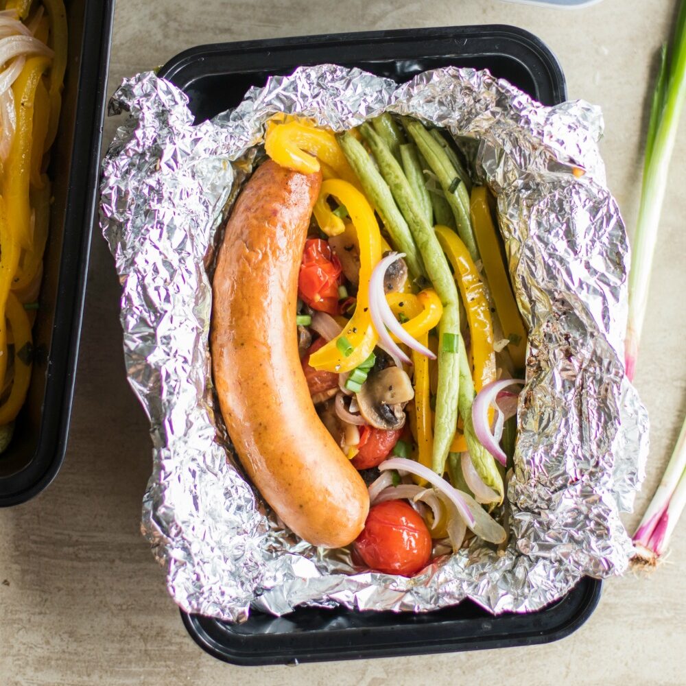 Keto Sausage Grill Packet Meal Prep