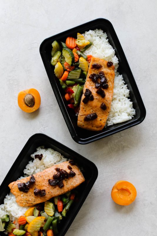 Paleo Apricot Salmon Meal Prep