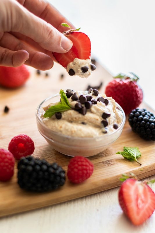 Greek Yogurt Cookie Dough Fruit Dip