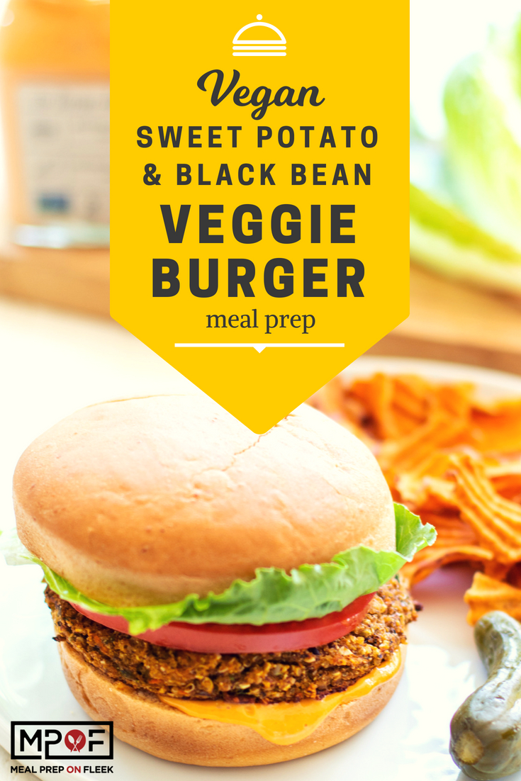 Vegan Sweet Potato & Black Bean Veggie Burger Meal Prep blog
