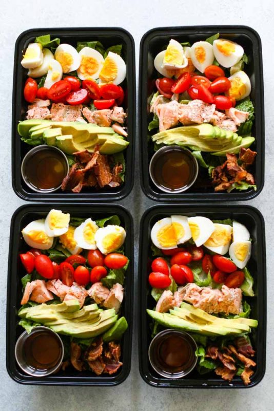 Salmon Cobb Salad Meal Prep