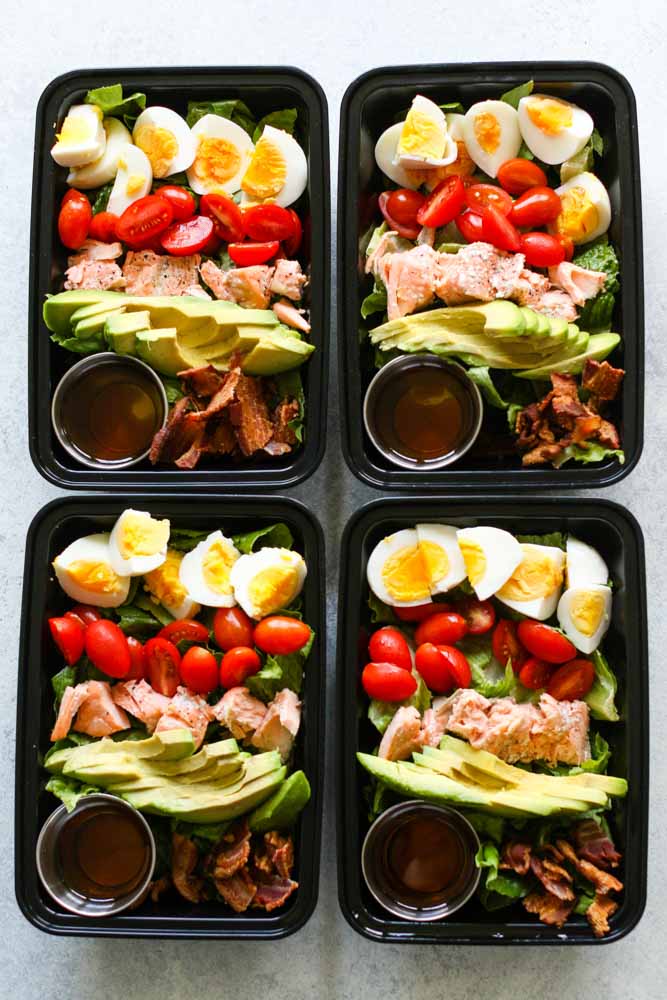 Salmon Cobb Salad Meal Prep