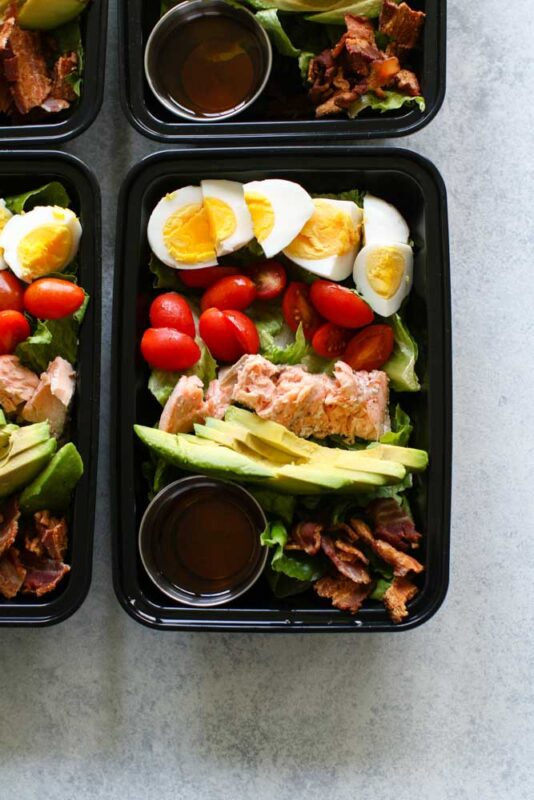 Salmon Cobb Salad Meal Prep