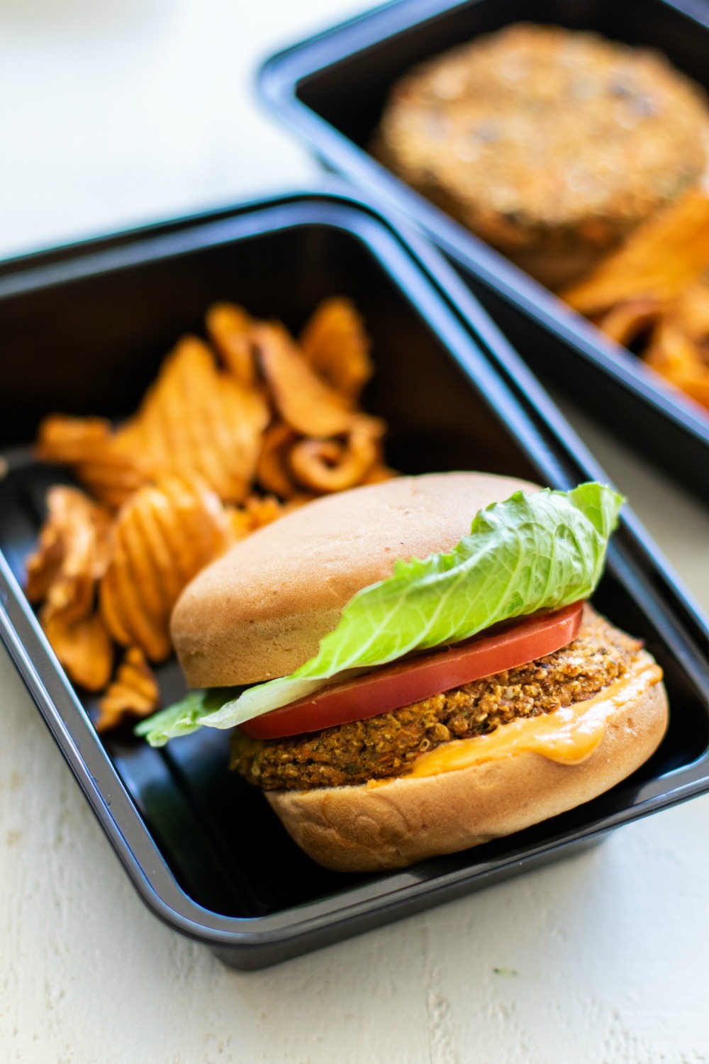 Sweet Potato & Black Bean Veggie Burger Meal Prep