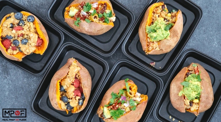 Quinoa Stuffed Sweet Potato Meal Prep - 3 Ways blog