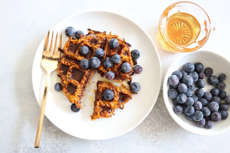 Spiralized Sweet Potato Waffle