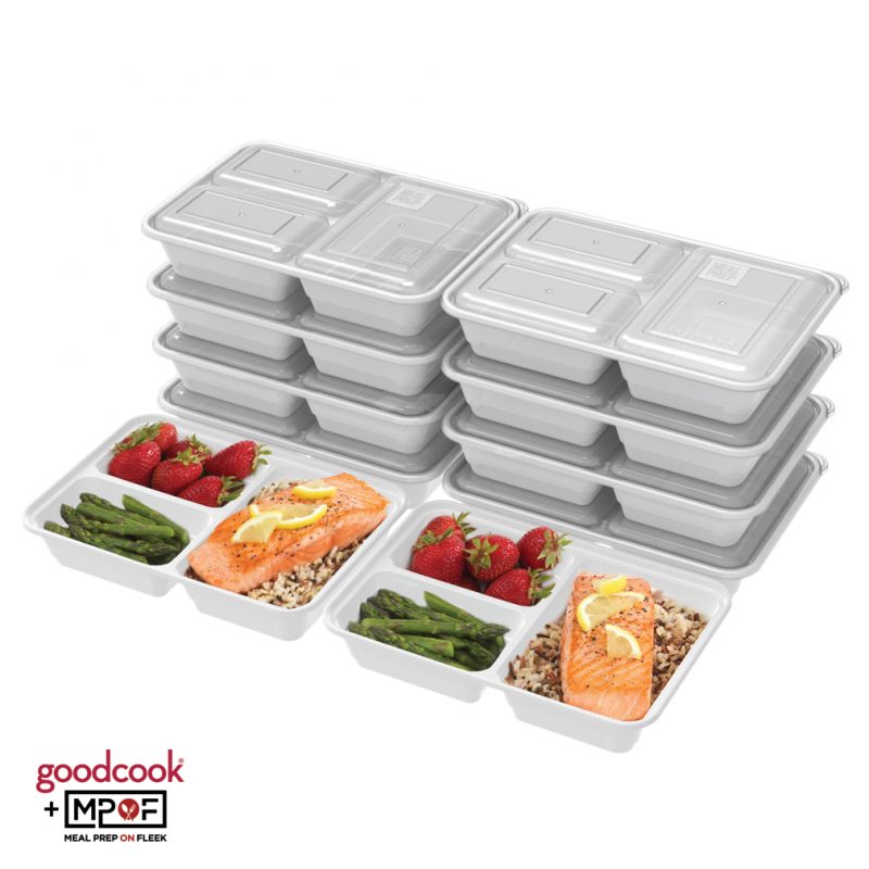 Three Compartment Meal Prep Container White