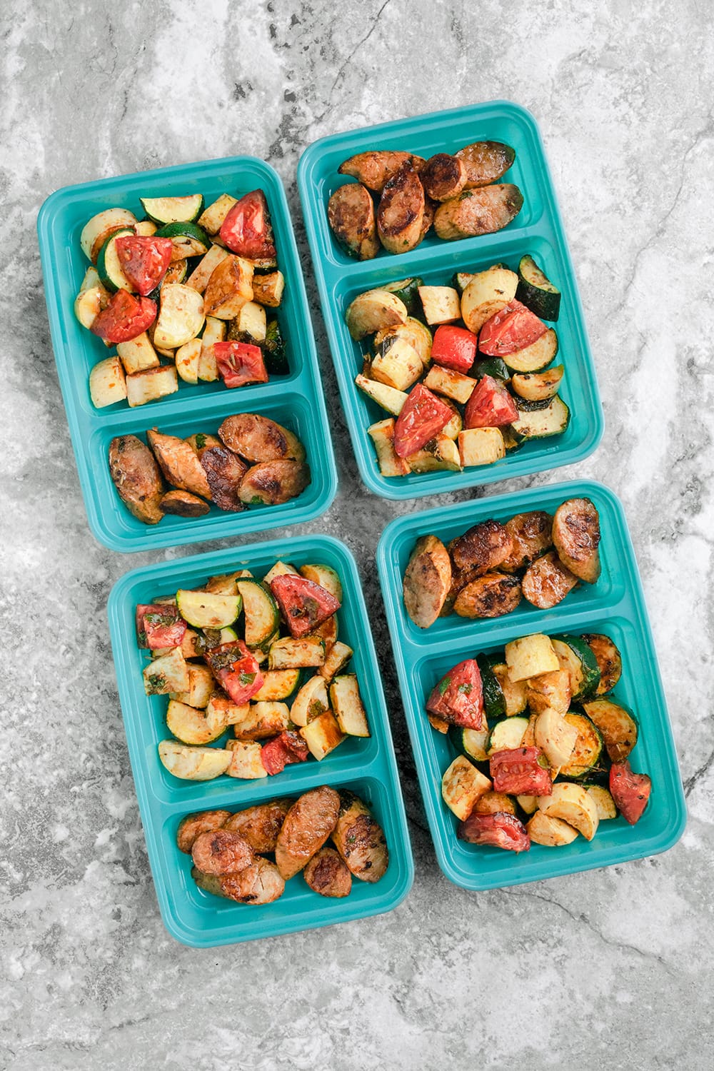 Balsamic Sausage and Veggie Meal Prep