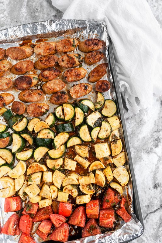Balsamic Sausage and Veggie Meal Prep