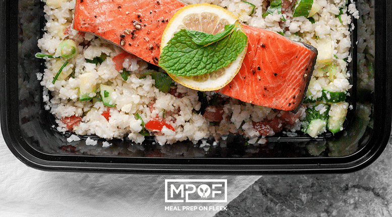 Cauliflower Tabouli and Salmon Meal Prep