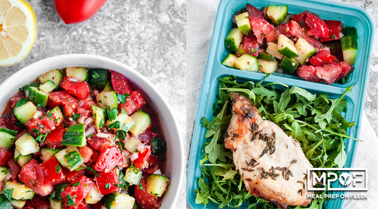 Sheet Pan Thyme Pork Chops and Marinated Salad