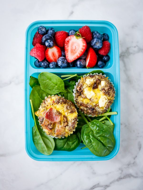 Portobello Mushroom Bacon and Feta Egg Cups