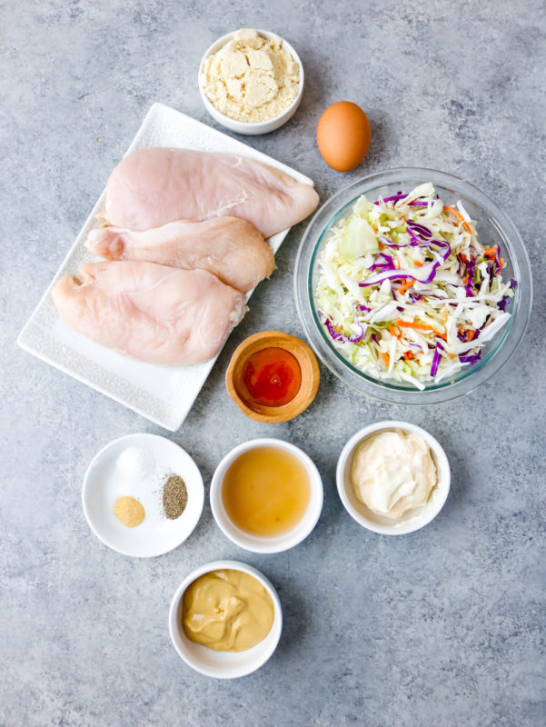 Air Fryer Popcorn Chicken with Coleslaw