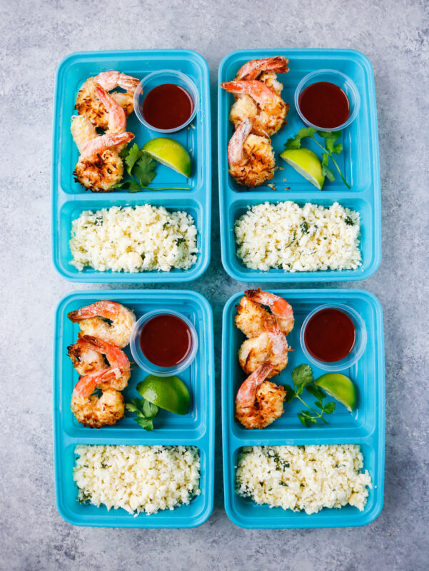 Air Fryer Keto Coconut Shrimp Single Container