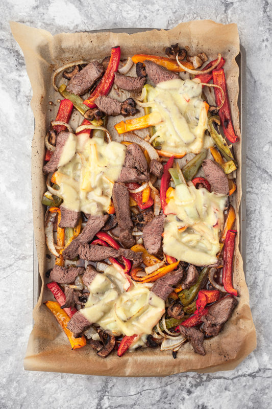 Sheet Pan Philly Cheesesteak