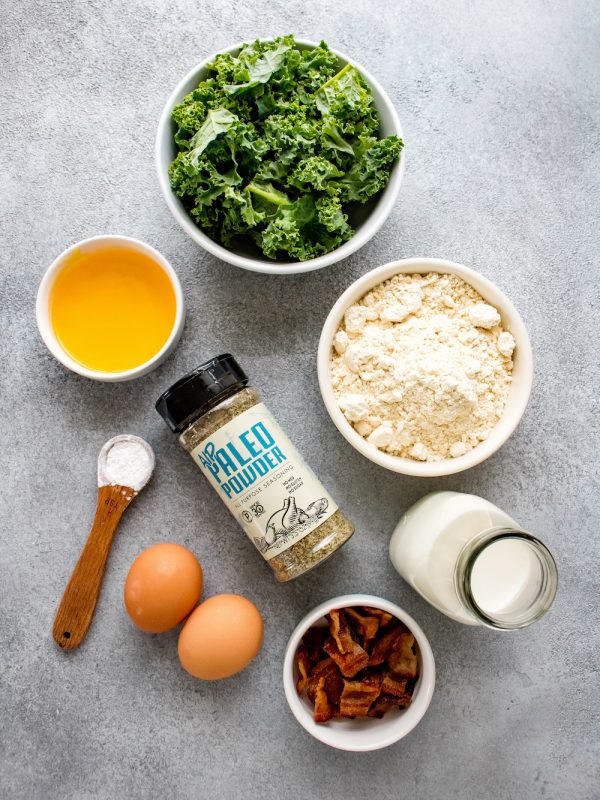 Savory Waffles with Kale and Bacon