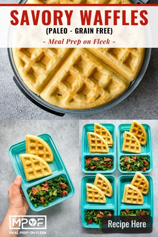 Savory Waffles with Kale and Bacon