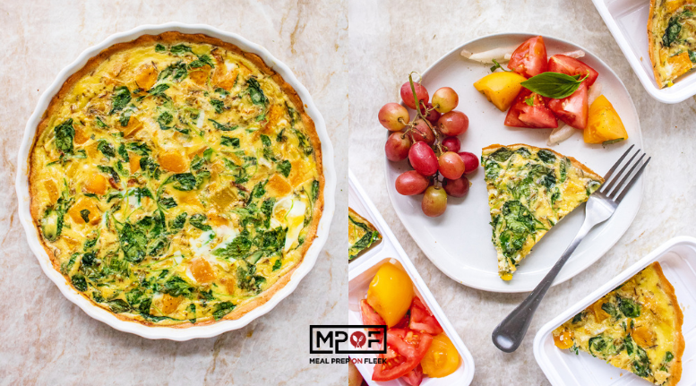 Watercress, Leek, and Butternut Squash Quiche