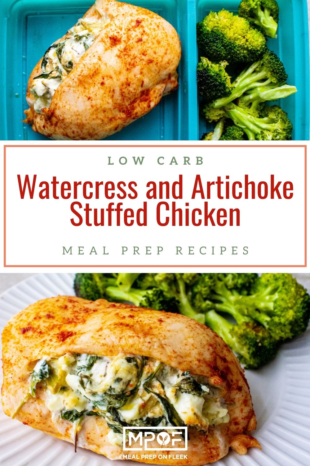 Watercress and Artichoke Stuffed Chicken Breasts