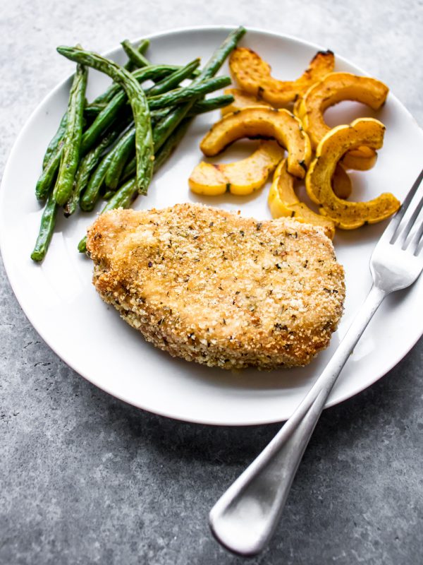 Crispy Pork Chops and Roasted Vegetables