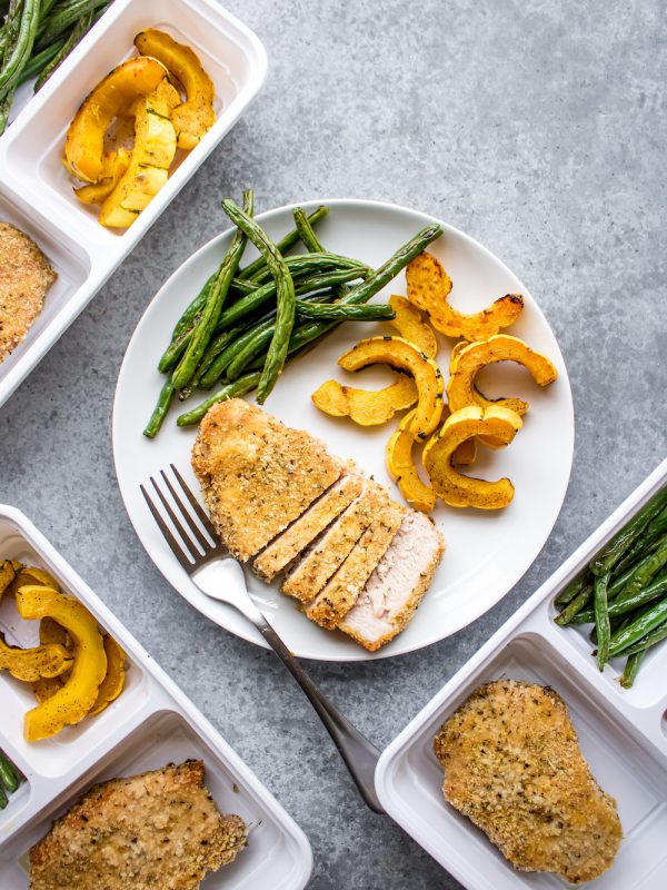 Crispy Pork Chops and Roasted Vegetables
